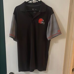 Nike Black and Gray Cleveland Browns Polo Shirt Performance Style